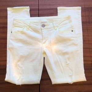Mossimo Yellow Distressed Skinny Jeans